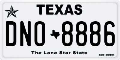 TX license plate DNO8886