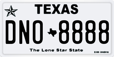 TX license plate DNO8888