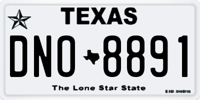 TX license plate DNO8891
