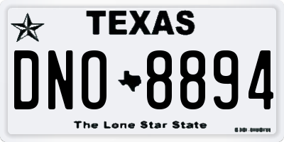 TX license plate DNO8894