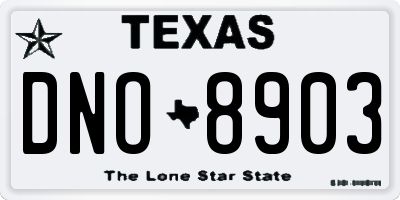 TX license plate DNO8903
