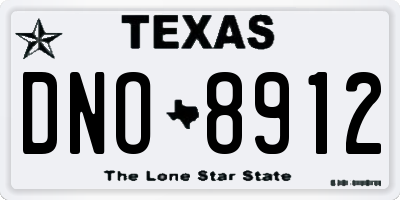 TX license plate DNO8912