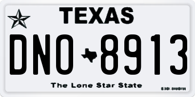 TX license plate DNO8913