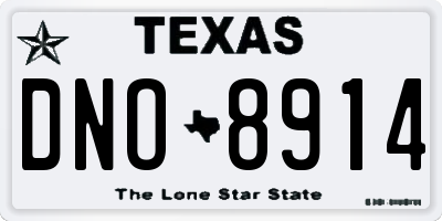 TX license plate DNO8914