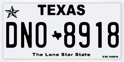 TX license plate DNO8918