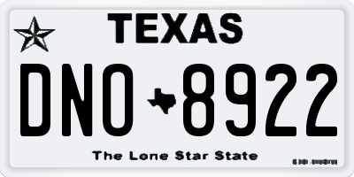 TX license plate DNO8922