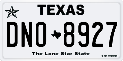 TX license plate DNO8927