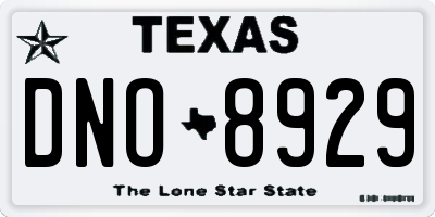 TX license plate DNO8929