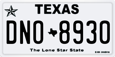 TX license plate DNO8930