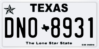 TX license plate DNO8931