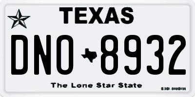 TX license plate DNO8932