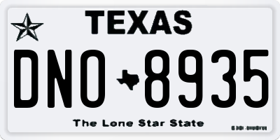 TX license plate DNO8935