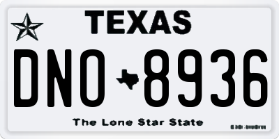 TX license plate DNO8936