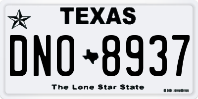 TX license plate DNO8937