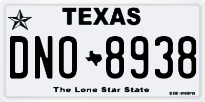 TX license plate DNO8938