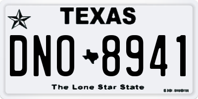 TX license plate DNO8941