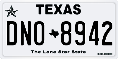 TX license plate DNO8942