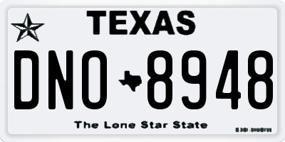 TX license plate DNO8948