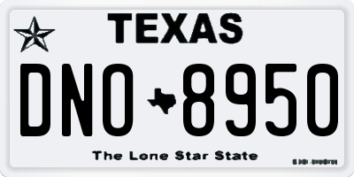 TX license plate DNO8950