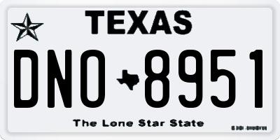 TX license plate DNO8951