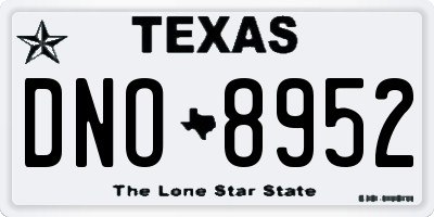 TX license plate DNO8952