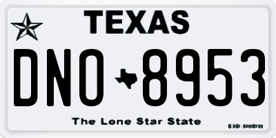TX license plate DNO8953