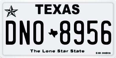 TX license plate DNO8956