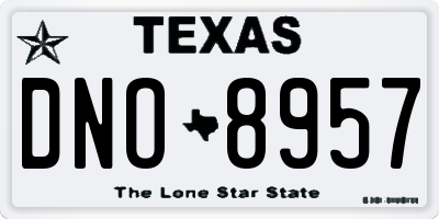 TX license plate DNO8957