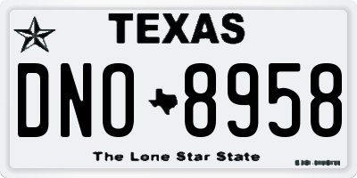 TX license plate DNO8958