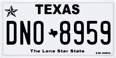 TX license plate DNO8959