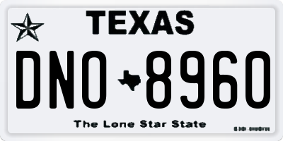 TX license plate DNO8960