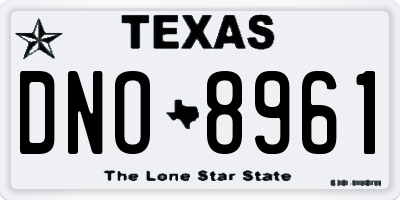 TX license plate DNO8961