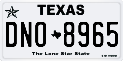 TX license plate DNO8965