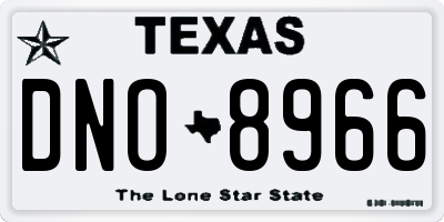 TX license plate DNO8966