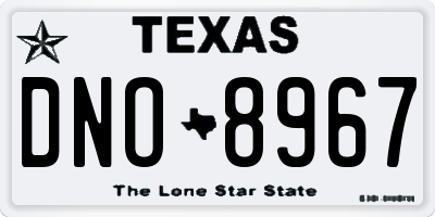 TX license plate DNO8967