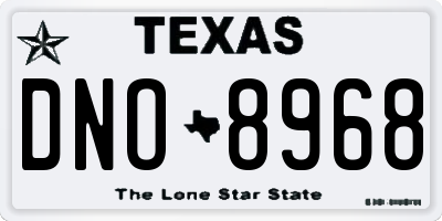 TX license plate DNO8968