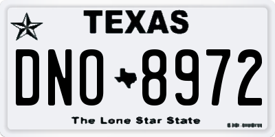 TX license plate DNO8972