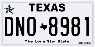 TX license plate DNO8981