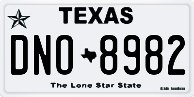 TX license plate DNO8982