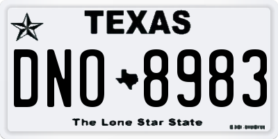 TX license plate DNO8983