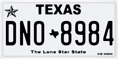 TX license plate DNO8984