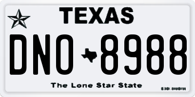 TX license plate DNO8988
