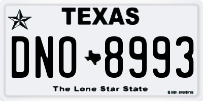 TX license plate DNO8993