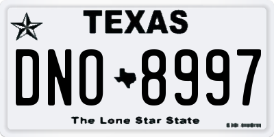 TX license plate DNO8997