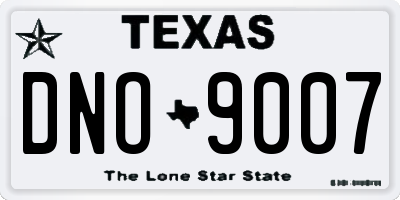 TX license plate DNO9007