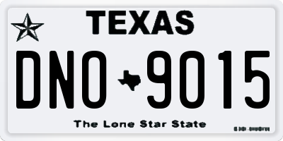 TX license plate DNO9015