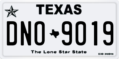 TX license plate DNO9019