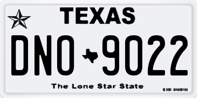 TX license plate DNO9022