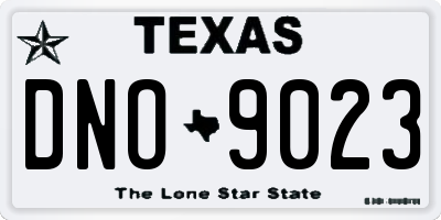 TX license plate DNO9023