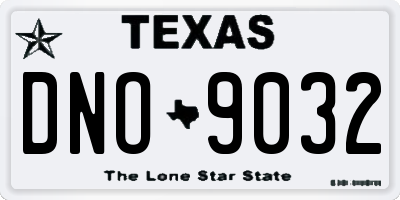 TX license plate DNO9032